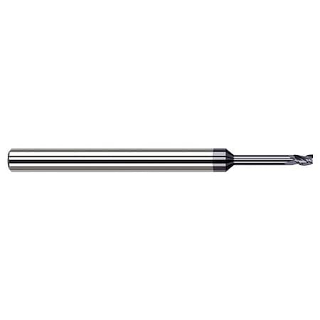 Harvey Tool 0.01in. Cutter dia. x1/64 in. x 0.07in. Reach Carbide Square End Mill, 3 Flutes, AlTiN Coated 934810-C3